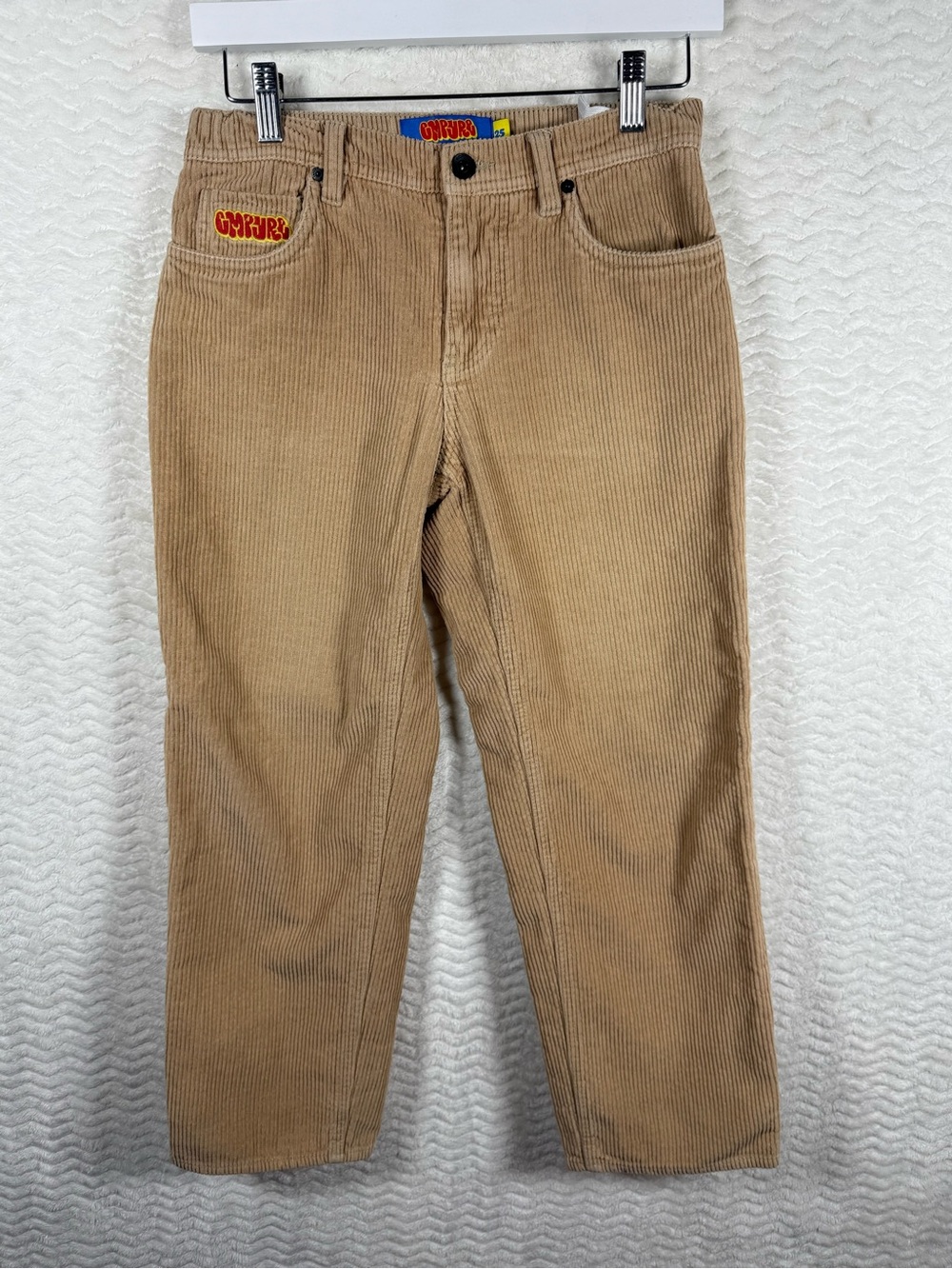 Empyre Tan Corduroy Junior Pants with adjustable straps on inside